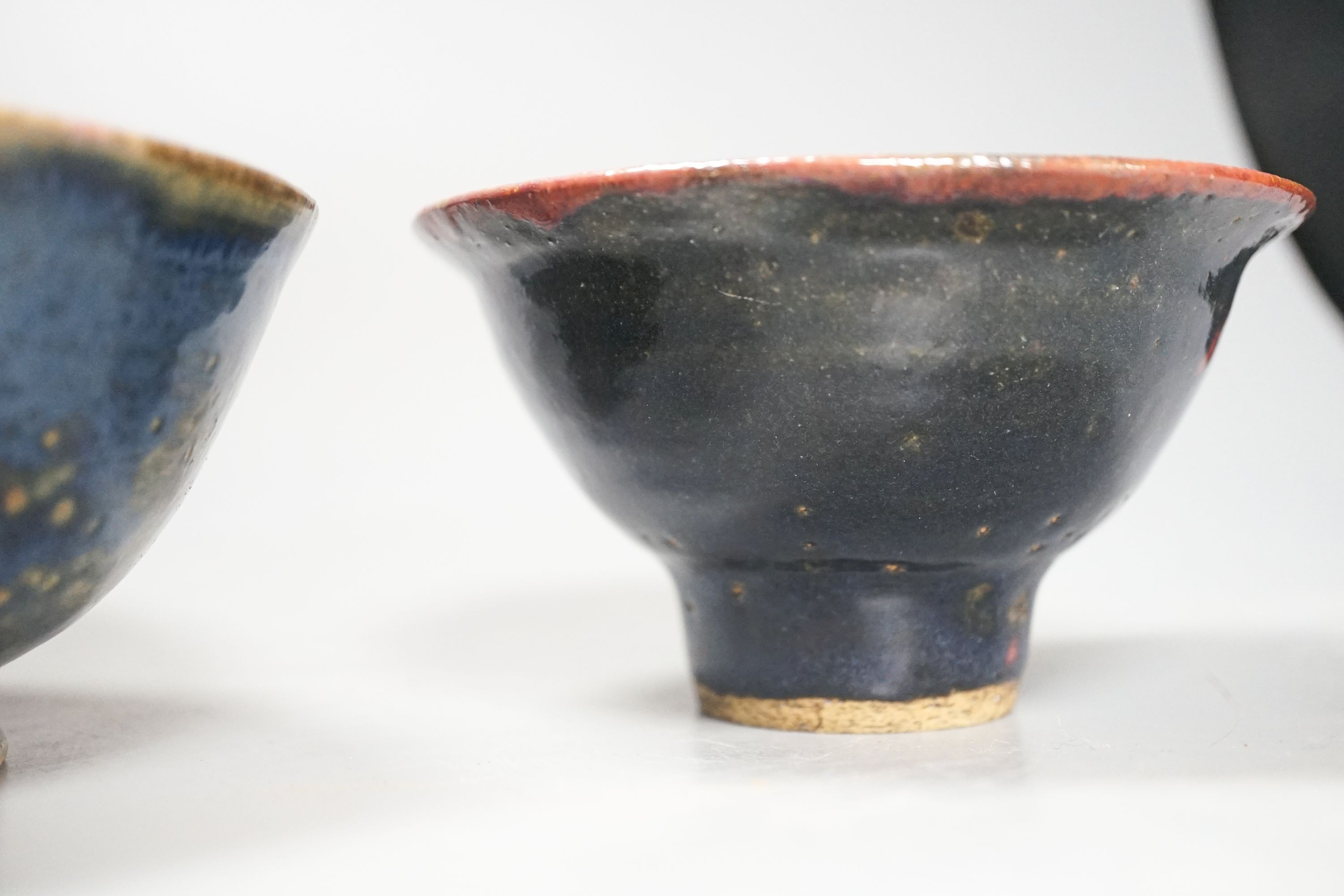 Two Chinese Henan type black glazed bowls, Qing dynasty 15.5cm
